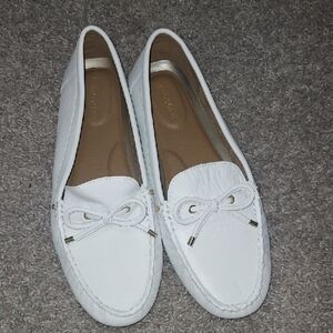 White Leather Loafers